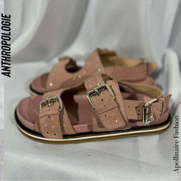ANTHROPOLOGIE PILCRO STUDDED SLINGBACK SANDALS IN PINK NEW SIZE 40 - Picture 3 of 7